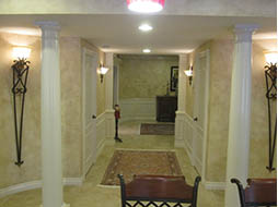 wine racks in finished basements