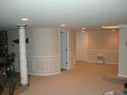 curved wall in finished basement