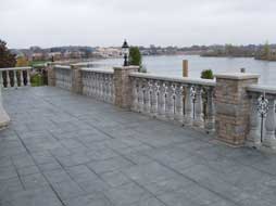 brick porches with stamped floor 